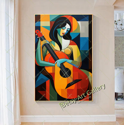 Picasso Wall Art - Woman with Guitar Canvas Print