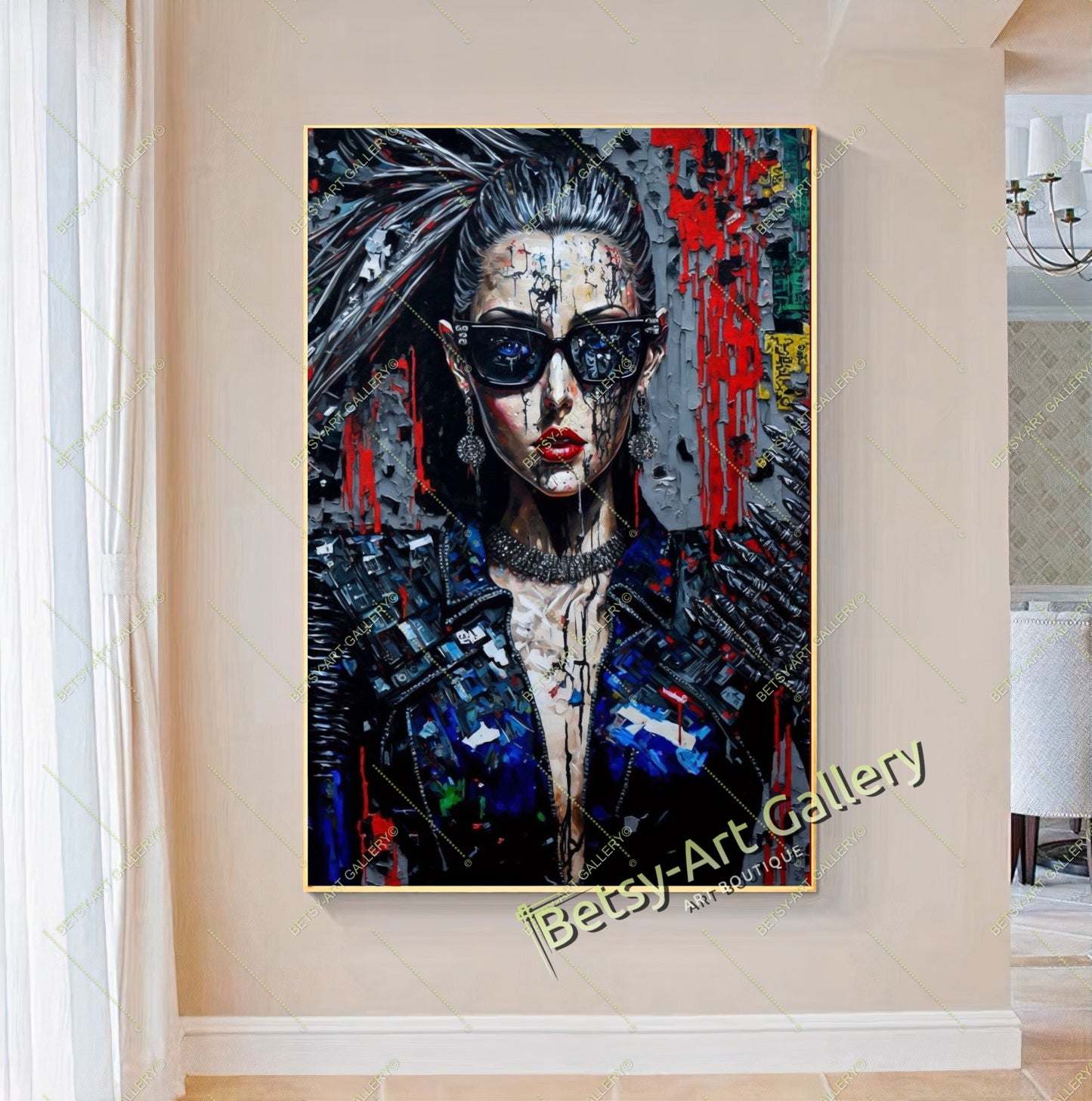 Biker Motorcycle Canvas Print, Rider Wall Art