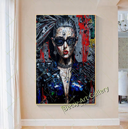 Biker Motorcycle Canvas Print, Rider Wall Art