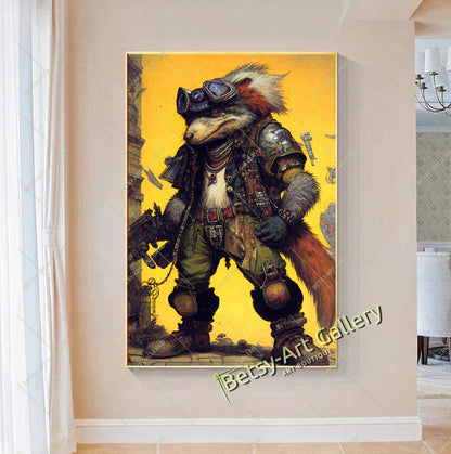 Yellow Pokemon Canvas Print, Fantasy Anime Wall Art