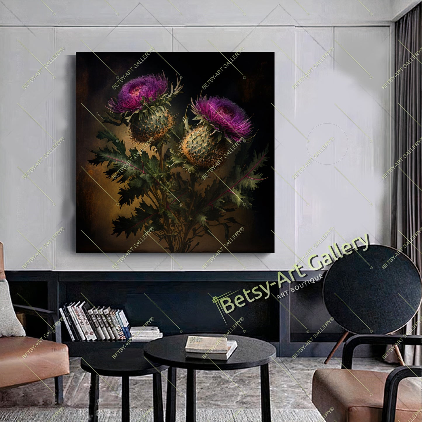 Thistle Flower Canvas Print - Wild Botanical Wall Art