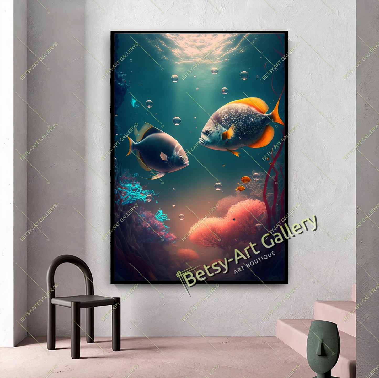 Caribbean Ocean Underwater Clownfish Canvas Print