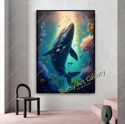 Caribbean Ocean Underwater Fish Canvas Print - Tropical Marine Art