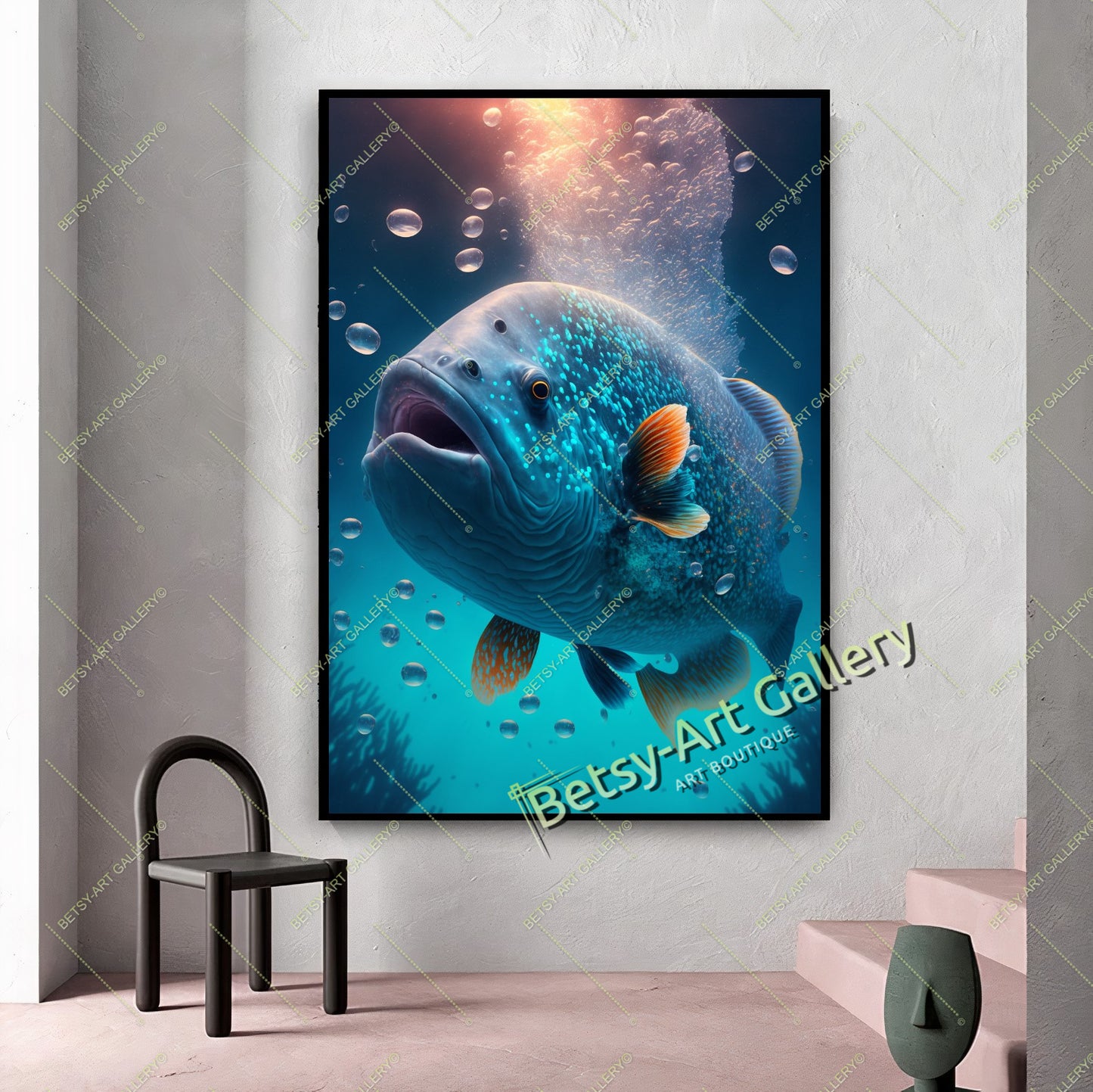 Caribbean Ocean Underwater Fish Canvas Print - Tropical Marine Art