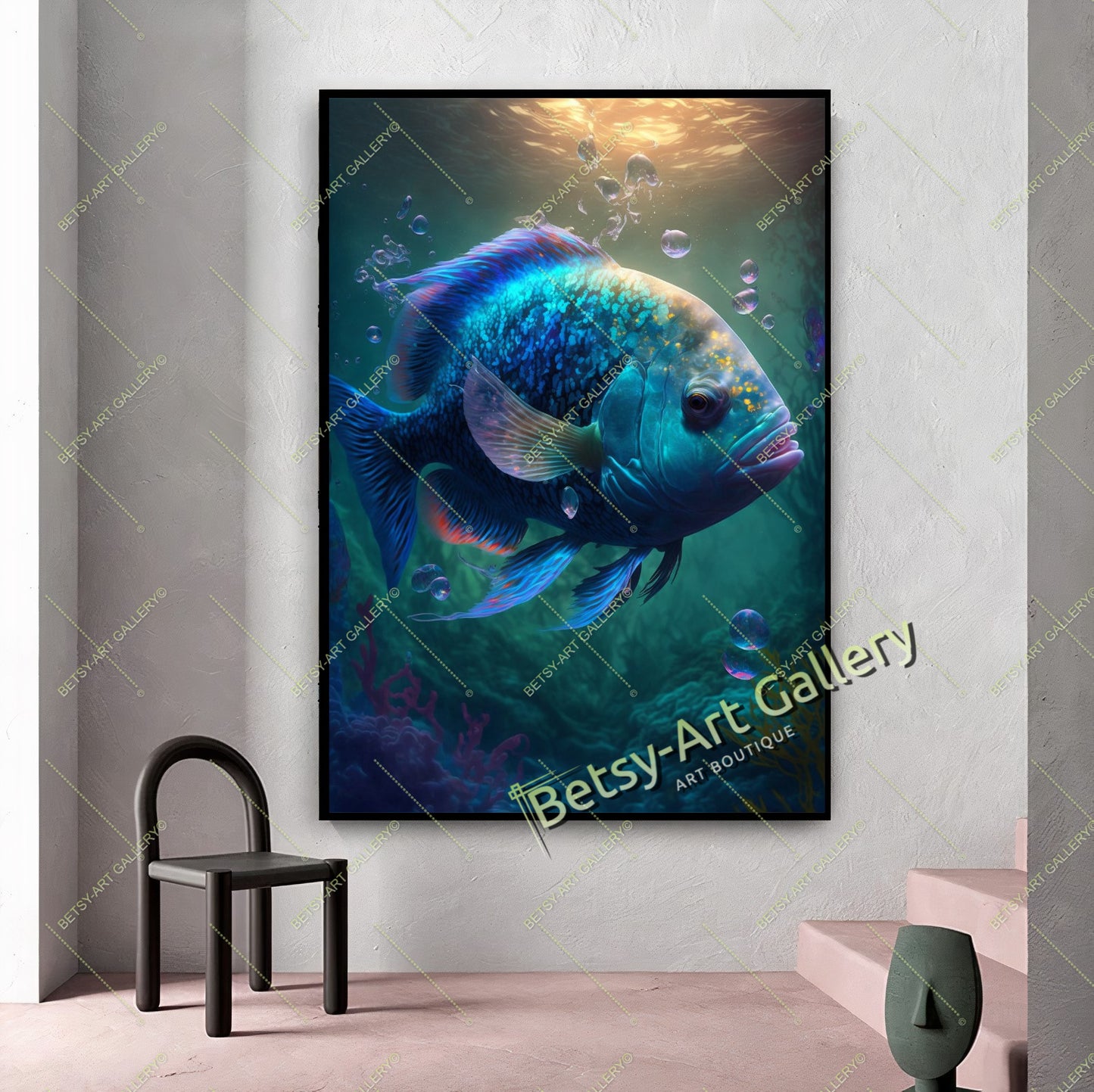 Caribbean Ocean Underwater Fish Canvas Print - Tropical Marine Art