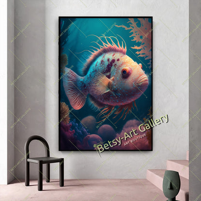 Caribbean Ocean Underwater Fish Canvas Print - Tropical Marine Art