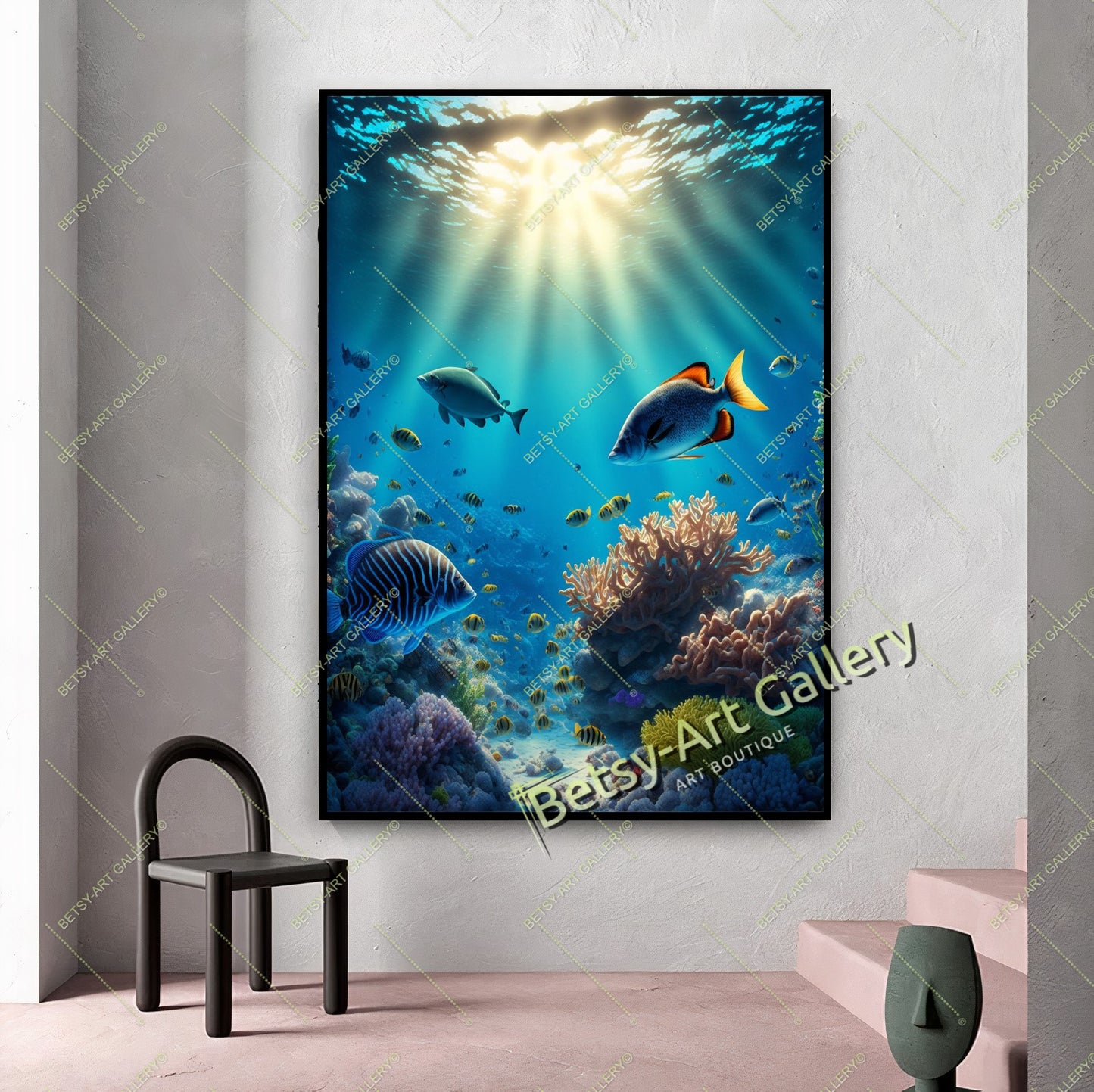 Caribbean Ocean Underwater Fish Canvas Print