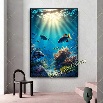 Caribbean Ocean Underwater Fish Canvas Print