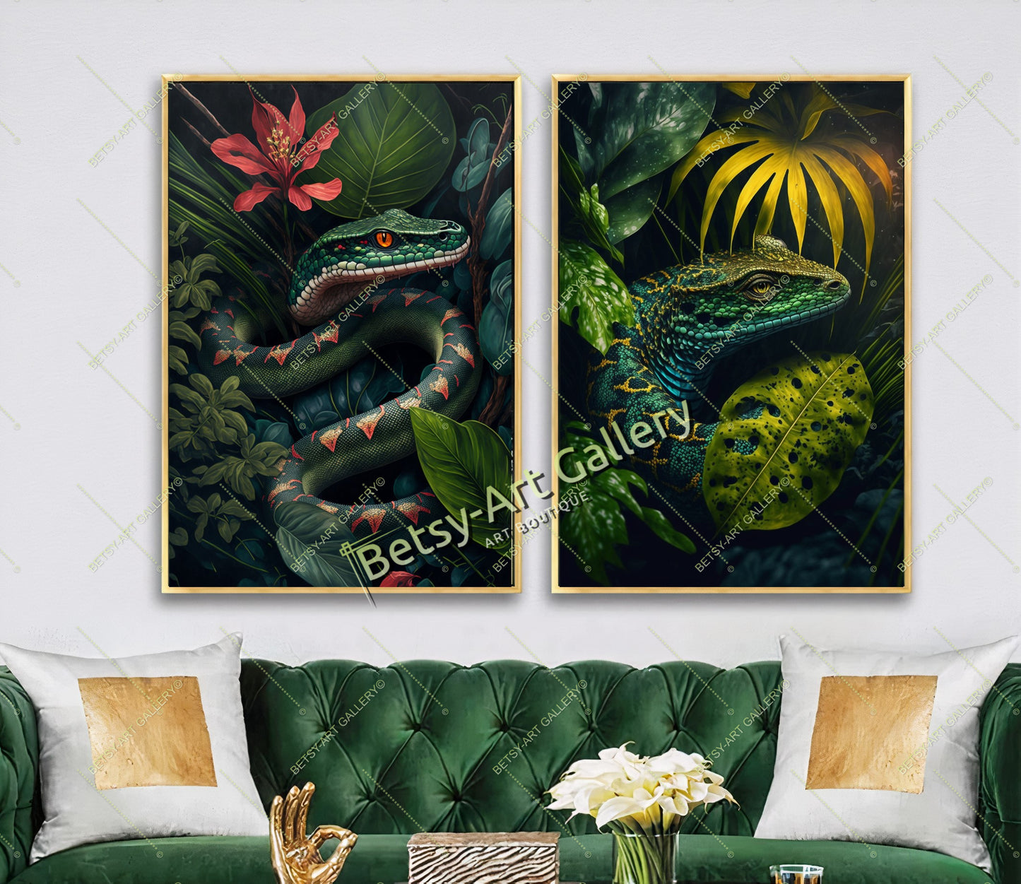 Jungle Woman Butterfly Canvas Print, Fantasy Exotic Decor
