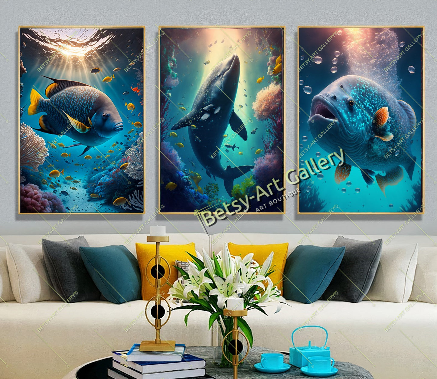 Caribbean Ocean Underwater Clownfish Canvas Print