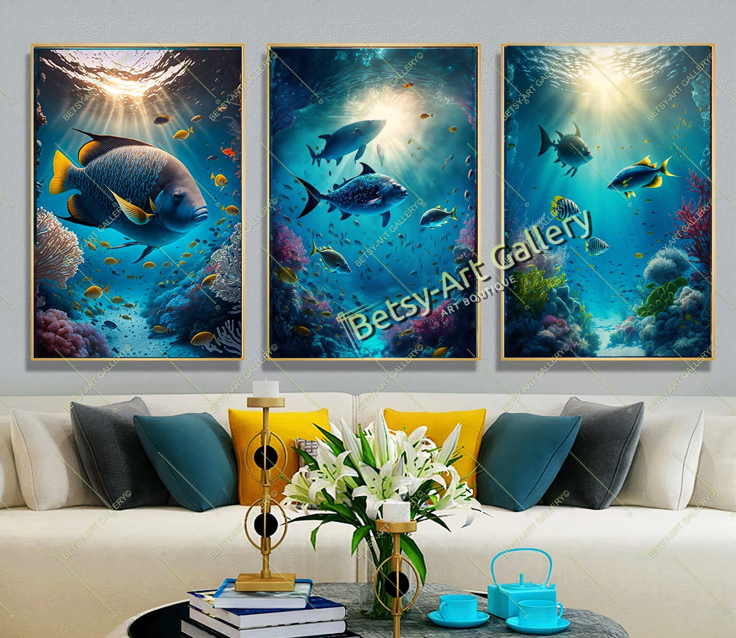 Caribbean Ocean Underwater Fish Canvas Print