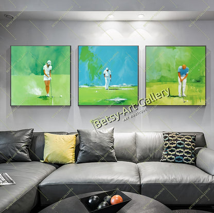 Golfer Canvas Print, Modern Golf Wall Art