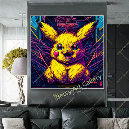 Retro Mario 80s Canvas Print, Vintage Video Game Wall Art