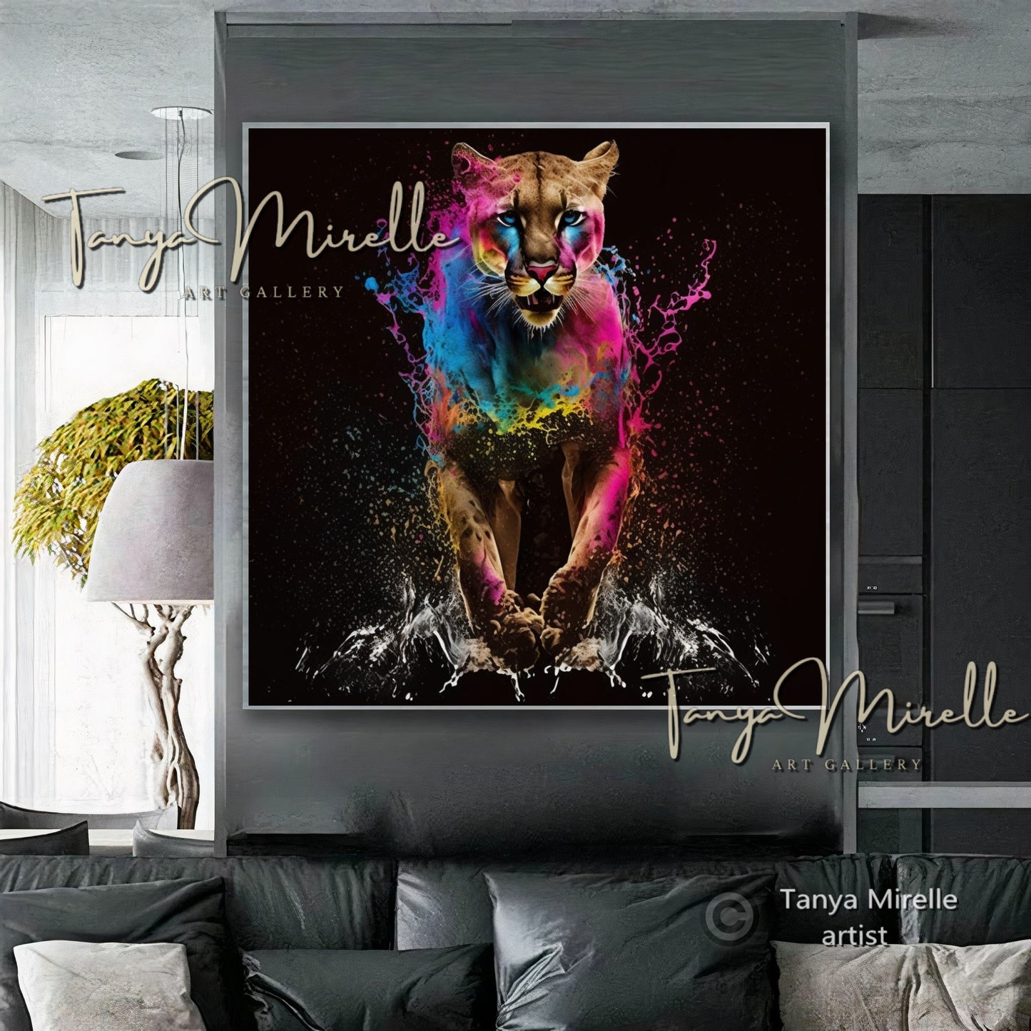 Modern Tiger Art Print on Canvas – Abstract Animal Wall Art