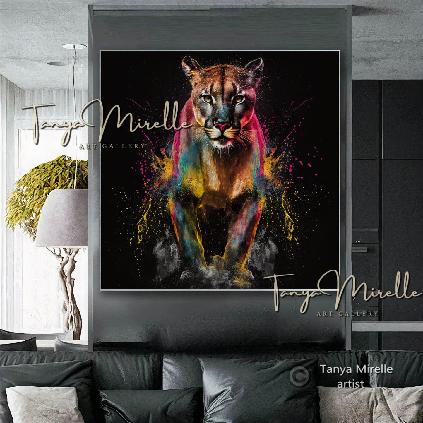 Modern Tiger Art Print on Canvas – Abstract Animal Wall Art