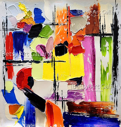 Vibrant Abstract Impasto Painting - Colorful Modern Wall Art #127