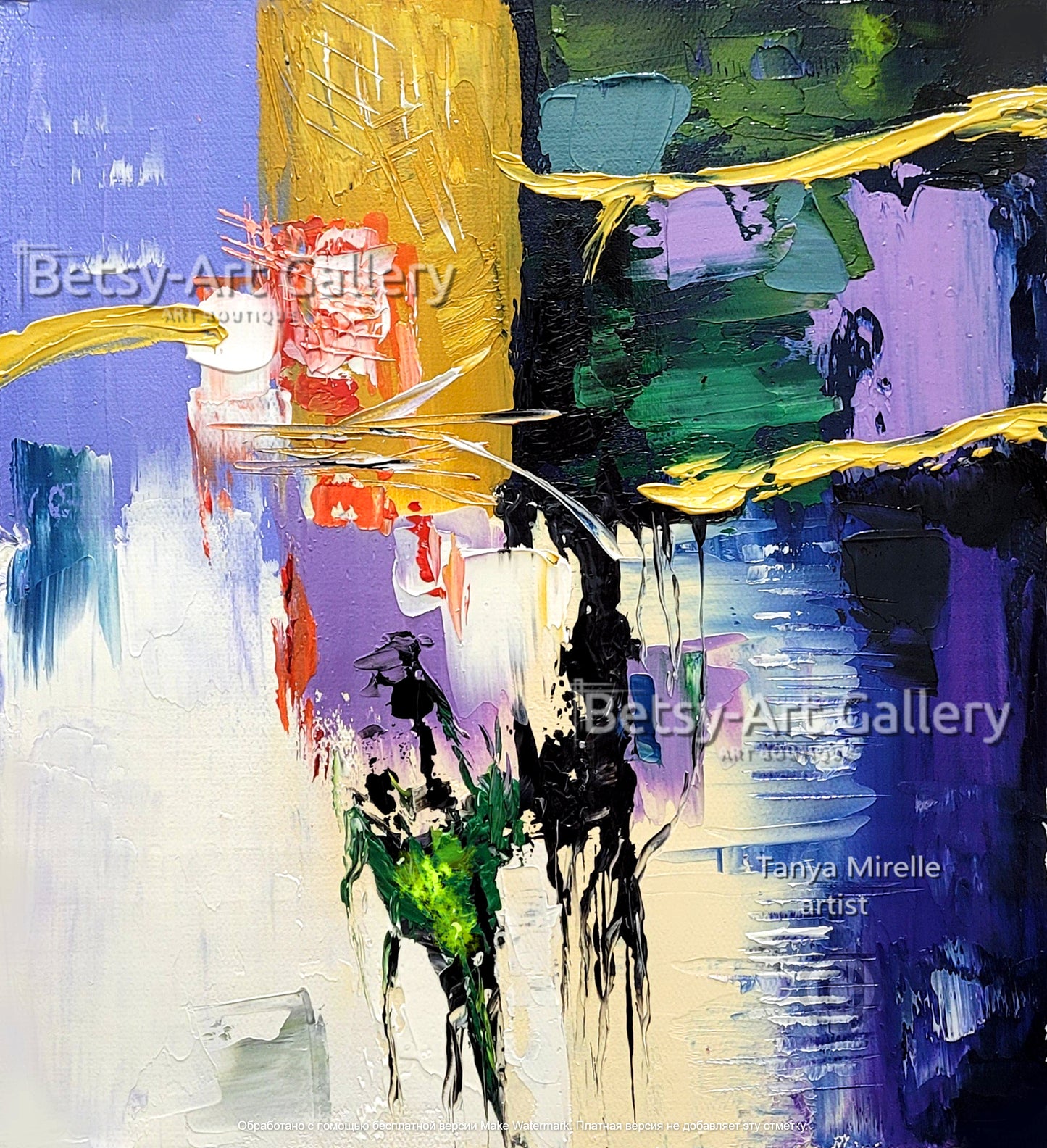 Vibrant Colorful Wall Art -  Modern Abstract Textured Painting #140