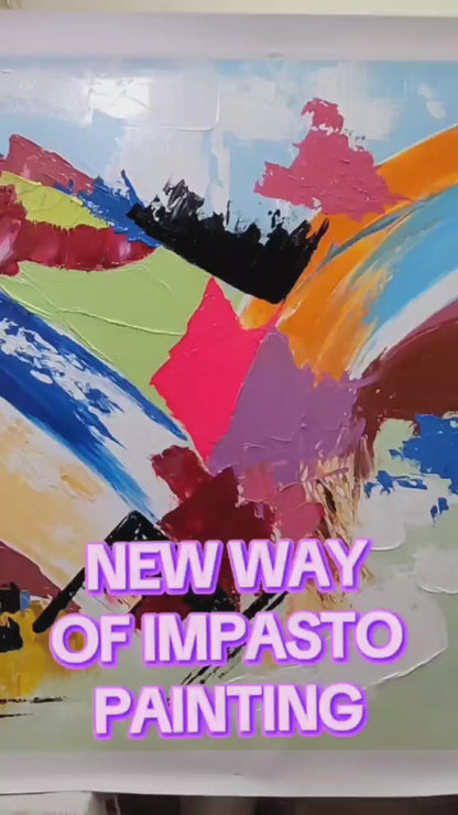 Abstract Modern Canvas with Thick Impasto Strokes #346