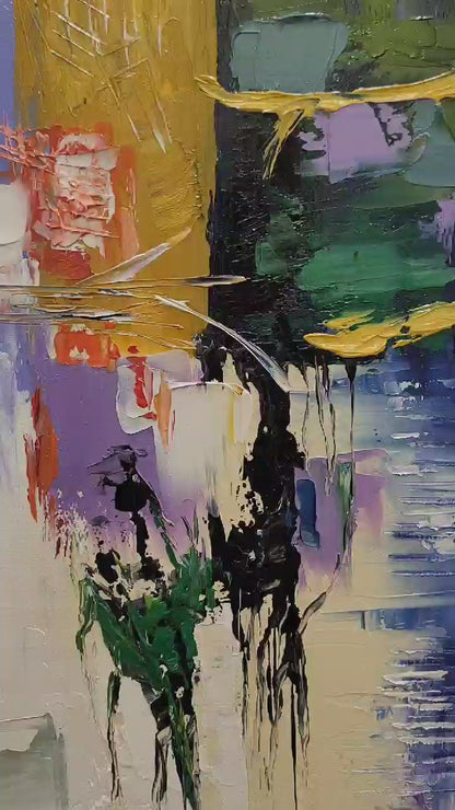 Vibrant Colorful Wall Art -  Modern Abstract Textured Painting #140