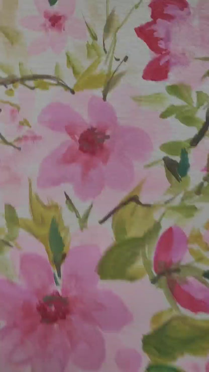 Watercolor Spring Flowers Painting, Botanical Wall Art No Frame