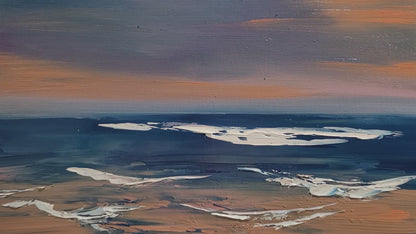 Sunset Seaside – Abstract Coastal Impasto Oil Painting on Canvas #42
