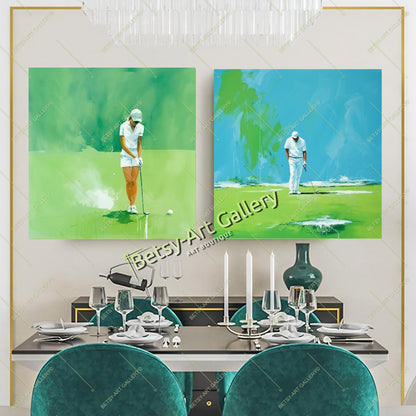 Golfer Canvas Print, Modern Golf Wall Art