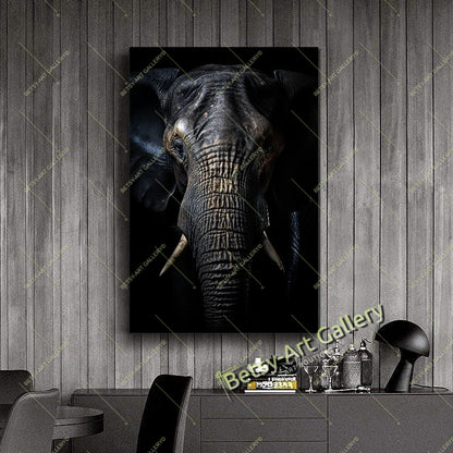 Tattooed Elephant Canvas Print, Bohemian Wall Art Decor