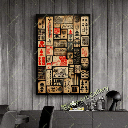 Ancient Vintage Chinese Calligraphy Canvas Print