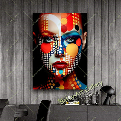 Black Yellow Woman Abstract Face Fashion Canvas Print art gift boho decor bold character design bold wall print canvas print canvas wall art contemporary artwork giclée prints large canvas print large wall art modern art print modern room decor modern wall art original pop culture art pop art canvas print print on canvas statement piece stretched canvas art unique wall art vibrant home decor wall art prints