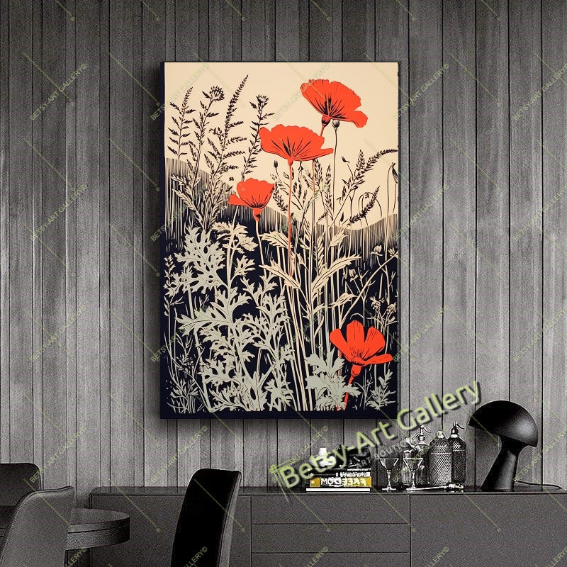 Pencil Bird Drawing Canvas Print, Minimalist Bird Sketch Art