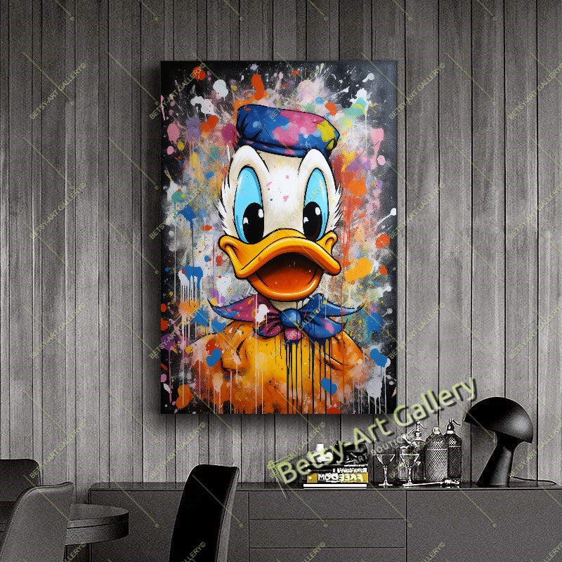 Funny Duck Warrior Wall Art - Modern Pop Art Canvas Print