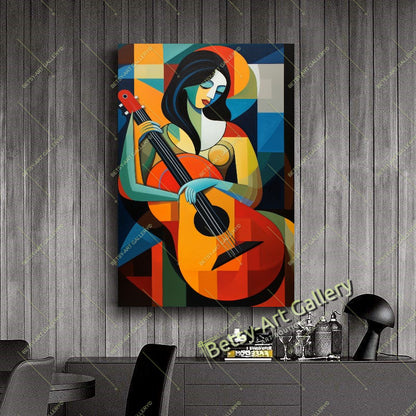Picasso Wall Art - Woman with Guitar Canvas Print