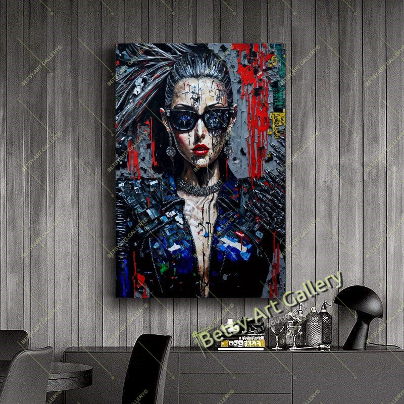 Biker Motorcycle Canvas Print, Rider Wall Art