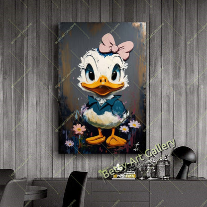 Funny Duck Warrior Wall Art - Modern Pop Art Canvas Print