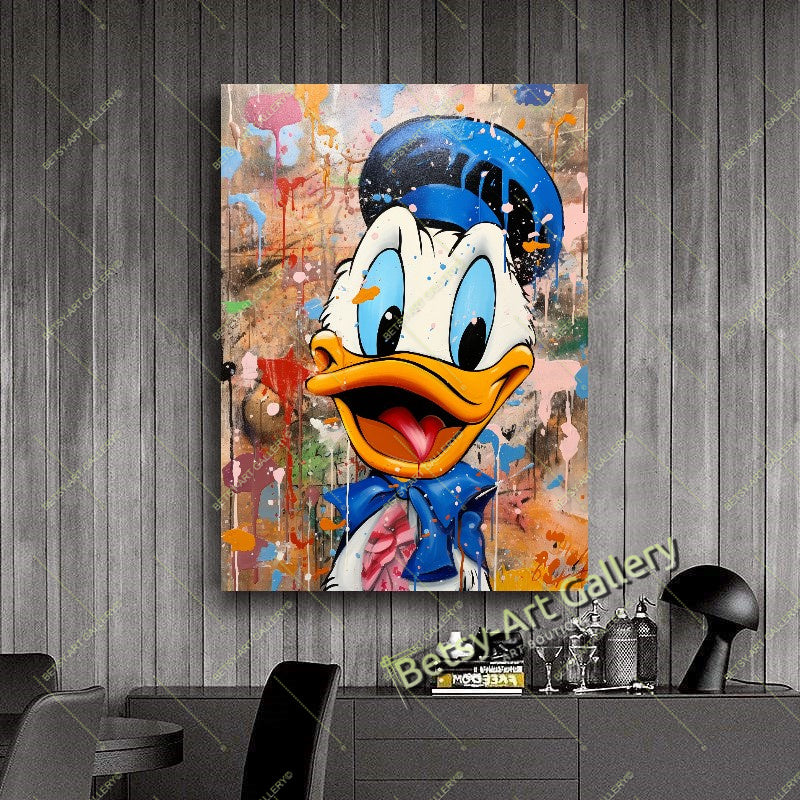 Funny Duck Warrior Wall Art - Modern Pop Art Canvas Print