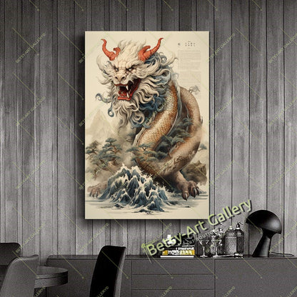 Ancient Vintage Chinese Calligraphy Canvas Print