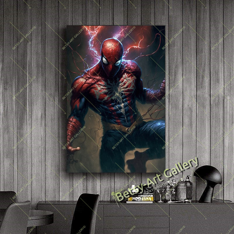 Spider-Man Red Blue Superhero Wall Art Print