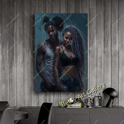 Abstract African Woman Canvas Print, Modern Tribal Art