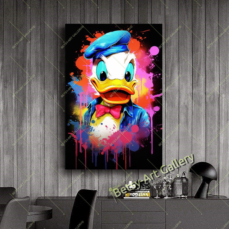 Funny Duck Warrior Wall Art - Modern Pop Art Canvas Print