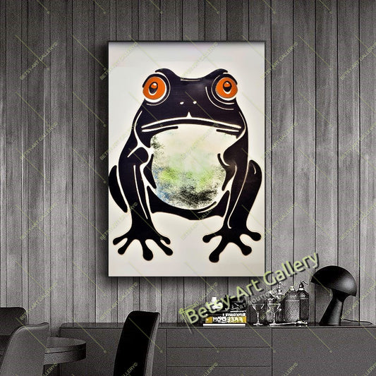 Vintage Japanese Wabi-Sabi Frog Canvas Print art gift asian style painting canvas print canvas wall art contemporary artwork giclée prints japanese minimalism canvas large canvas print large wall art meditative artwork minimalist art print minimalist canvas modern art print modern pop art modern wall art nature inspired print peaceful decor print on canvas simple natural art statement piece stretched canvas art tranquil frog print wabi sabi frog art wall art prints zen wall decor