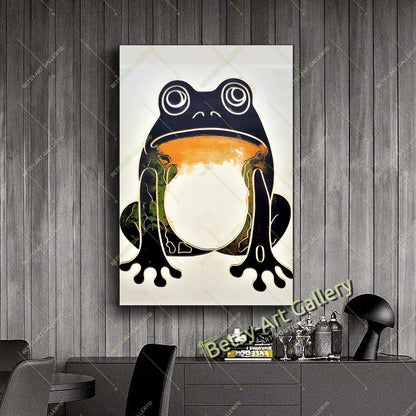 Vintage Japanese Wabi-Sabi Frog Canvas Print art gift asian style painting canvas print canvas wall art contemporary artwork giclée prints japanese minimalism canvas large canvas print large wall art meditative artwork minimalist art print minimalist canvas modern art print modern pop art modern wall art nature inspired print peaceful decor print on canvas simple natural art statement piece stretched canvas art tranquil frog print wabi sabi frog art wall art prints zen wall decor