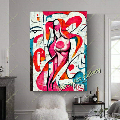 Bold Abstract Canvas Print, Vibrant Contemporary Home Decor