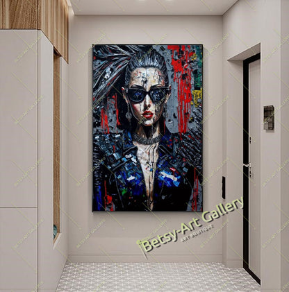 Biker Motorcycle Canvas Print, Rider Wall Art