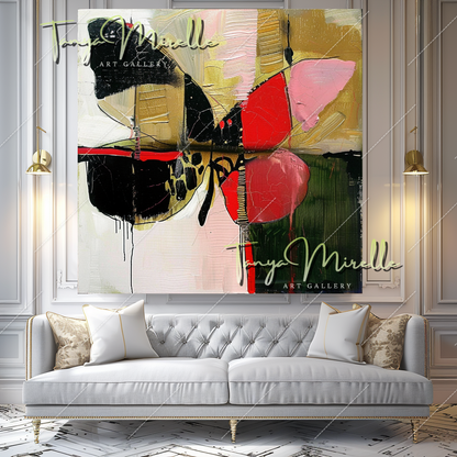 Vivid Abstract Butterfly Oil Painting on Canvas #351