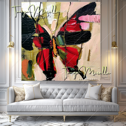 Vivid Abstract Butterfly Oil Painting on Canvas #351