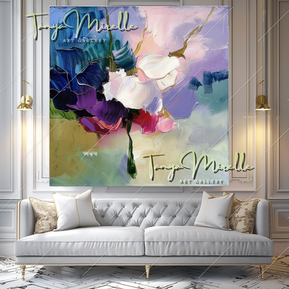 Luxury Abstract Oil Painting for Modern Interiors #353