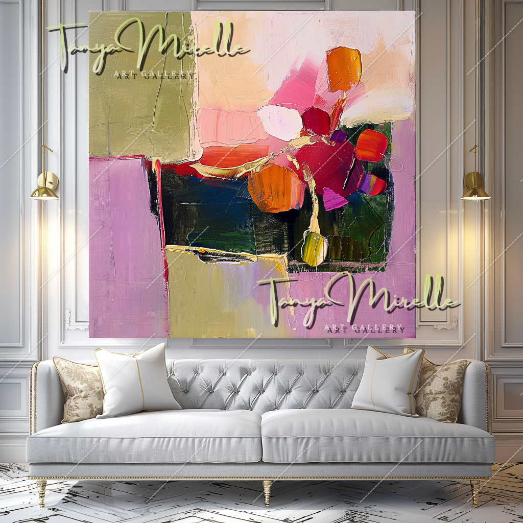 Original Textured Abstract Oil Painting, Large Wall Art #357