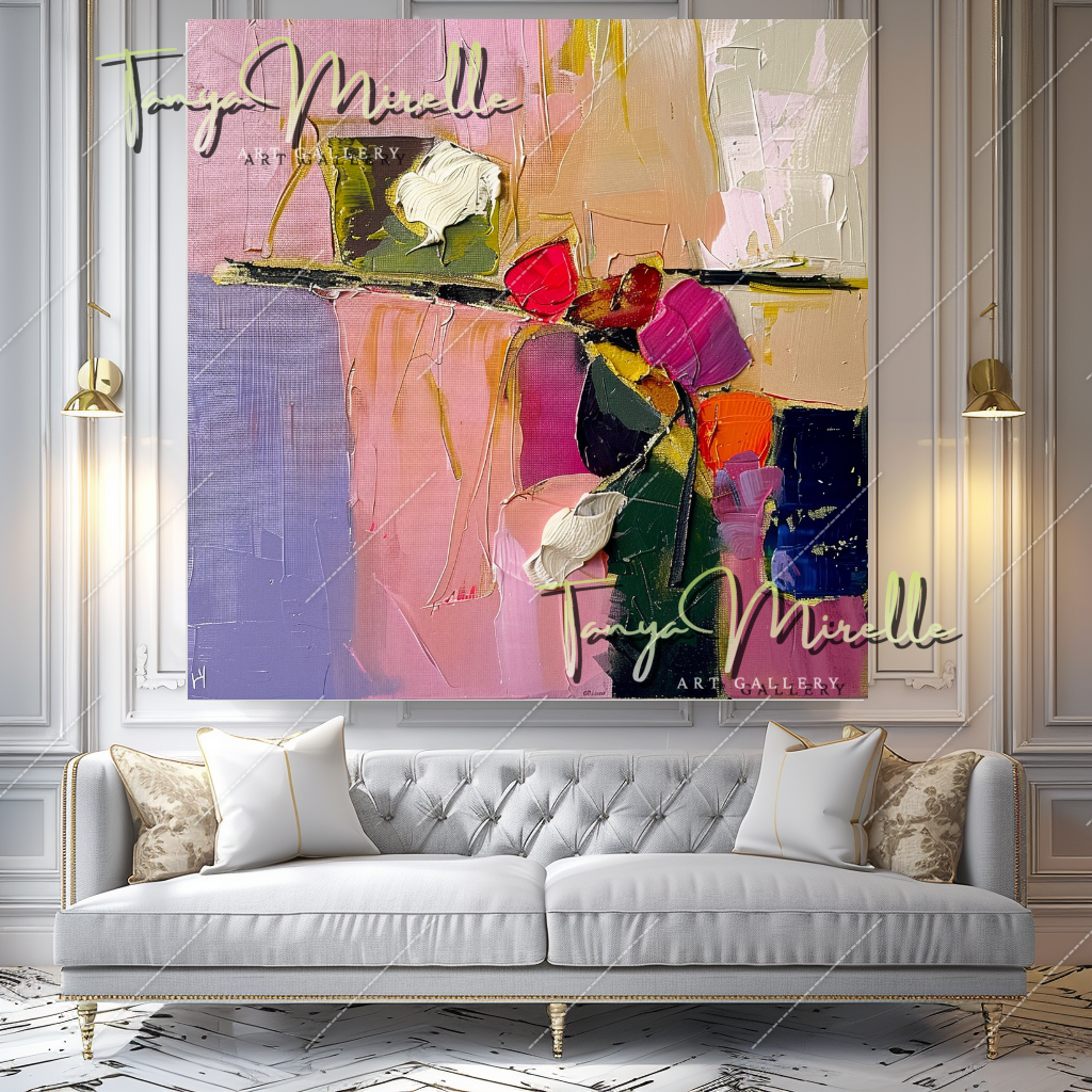 Original Textured Abstract Oil Painting, Large Wall Art #357