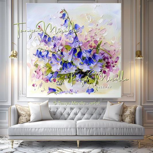 Wildflowers Bouquet Impasto Painting on Canvas #313
