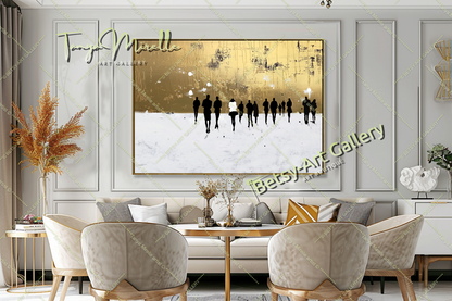 Gold Cityscape - Modern Abstract  Painting #142